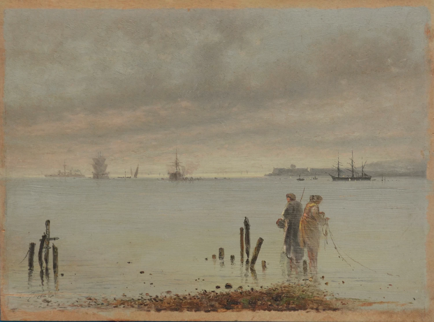 Marina con pescatori